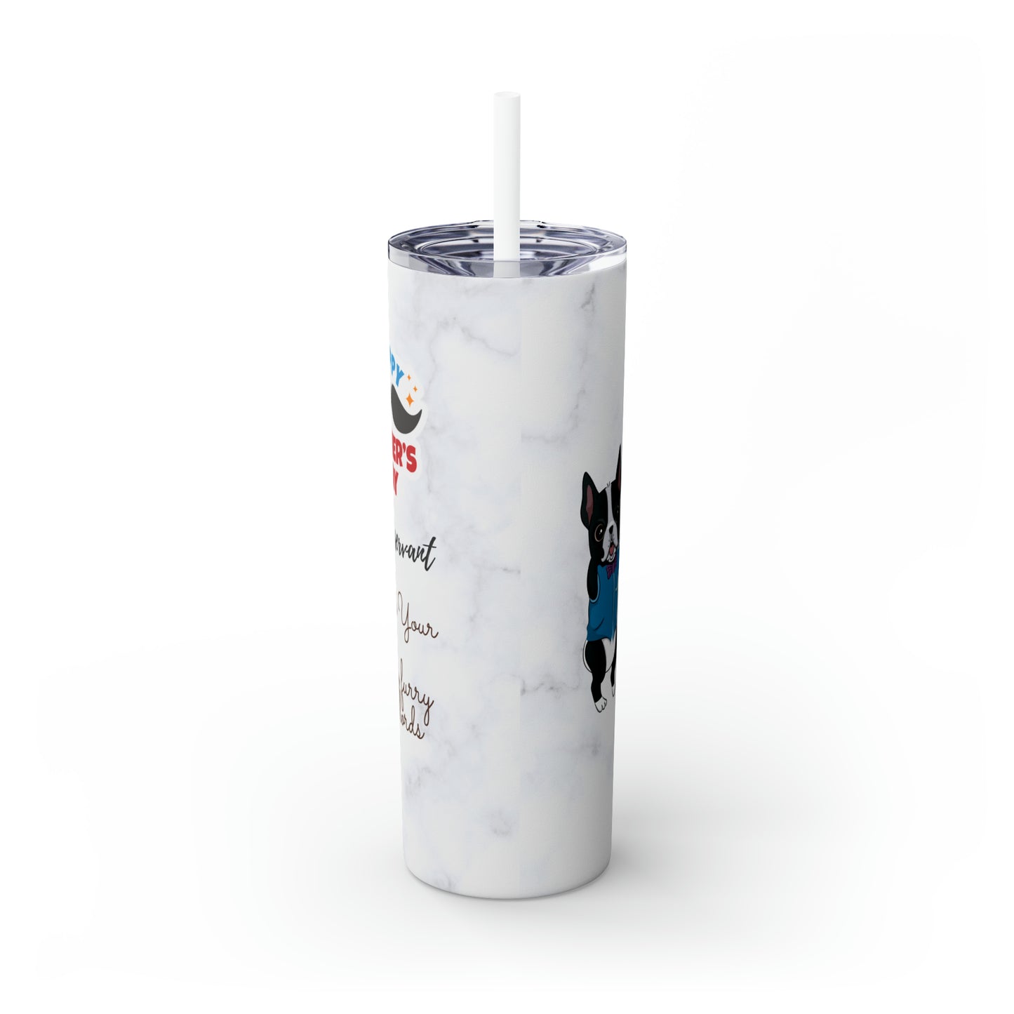 Happy Father's Day Skinny Tumbler with Straw