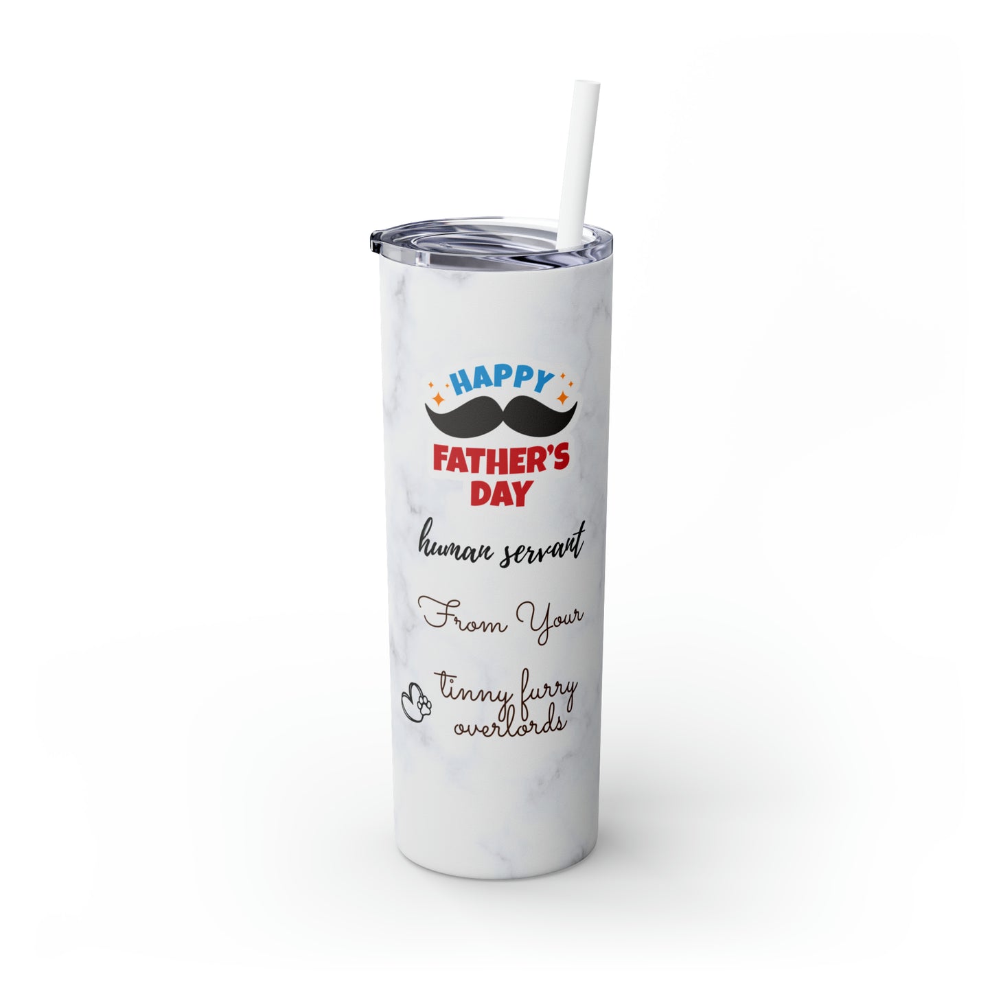 Happy Father's Day Skinny Tumbler with Straw
